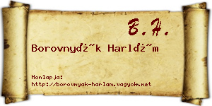 Borovnyák Harlám névjegykártya